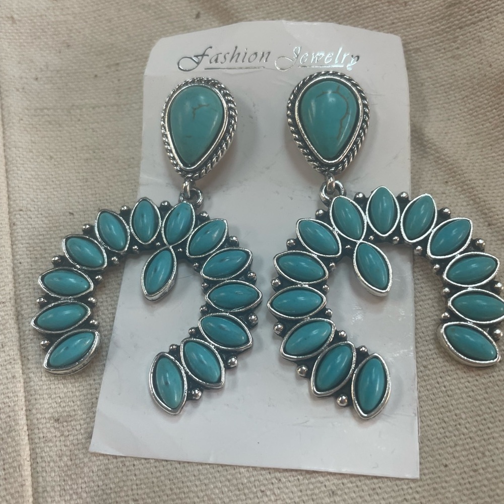 Southwestern Naja Turquoise Statement Earrings